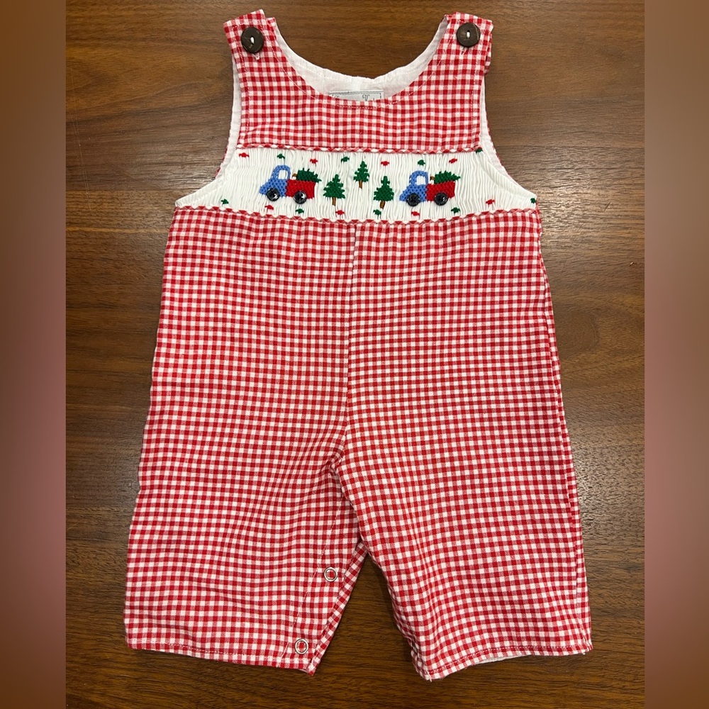 Charming Red Gingham boys jon jon